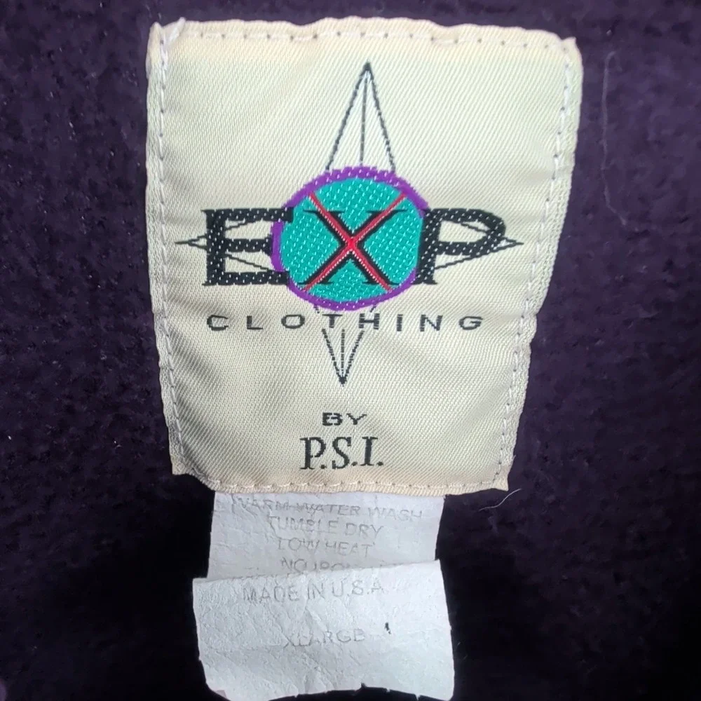 Vintage EXP Clothing By P.S.I. Long Sleeve Ponit Arena Sweatshirt Purple Size XL